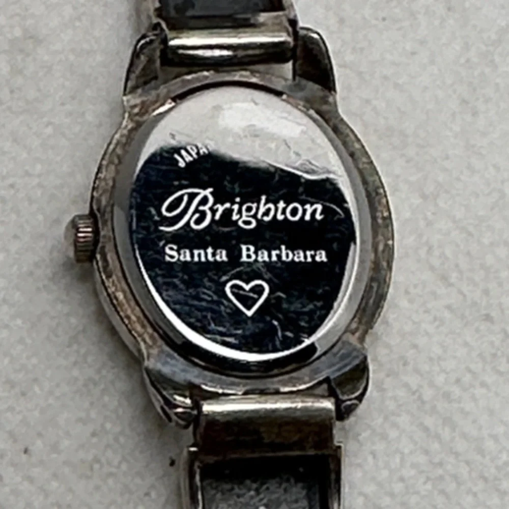 Brighton Silver Watch with Dark Brown Leather Strap